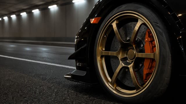 Performance vehicle wheel with carbon ceramic brake rotor