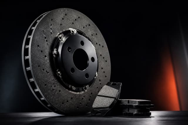 Demo carbon ceramic brake rotor and pad product presentation